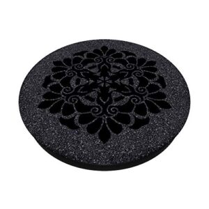 Cute Black Mandala Oriental Mystic Floral Phone Holder PopSockets PopGrip: Swappable Grip for Phones & Tablets