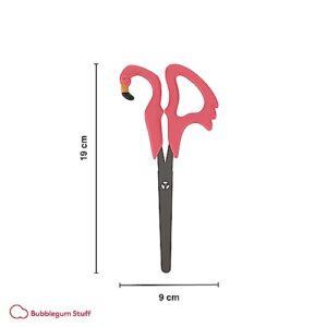 Flamingo Scissors - Pink Plastic Handled Animal Scissors with 4-Inch/10 cm Steel Blades - Right-Handed - Stationery and Office Supplies