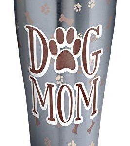 Tervis Dog Mom Insulated Tumbler with Clear and Black Hammer Lid, 30 oz Stainless Steel, Silver