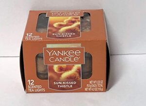 yankee candle sun-kissed thistle tea light candles, fruit scent