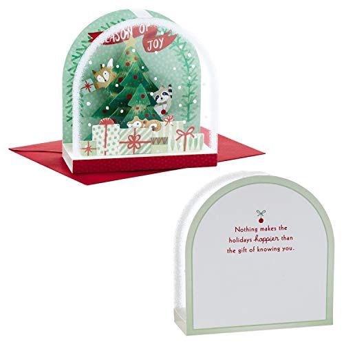 Hallmark Paper Wonder Pop Up Christmas Card Snow Globe (Woodland Creatures)