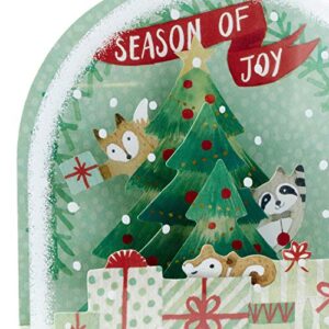 Hallmark Paper Wonder Pop Up Christmas Card Snow Globe (Woodland Creatures)