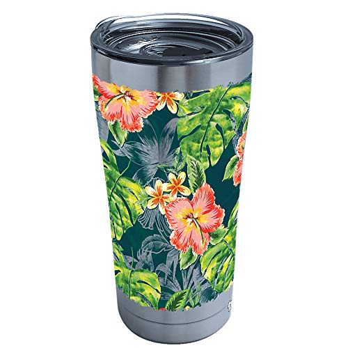 Tervis Green Tropical Insulated Tumbler, 20 oz Stainless Steel, Silver