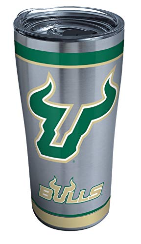 Tervis Triple Walled University of South Florida Bulls Insulated Tumbler Cup Keeps Drinks Cold & Hot, 20oz - Stainless Steel, Tradition