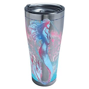 tervis old legend mermaid insulated tumbler, 30 oz stainless steel, silver