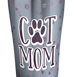 Tervis Cat Mom Triple Walled Insulated Tumbler Travel Cup Keeps Drinks Cold & Hot, 20oz Legacy, Stainless Steel