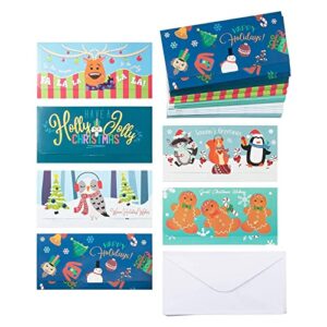 sustainable greetings 36 pack money christmas money holder cards with envelopes, 6 holiday designs (7.25 x 3.5 in)