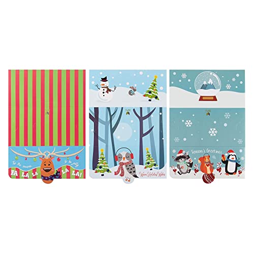 Sustainable Greetings 36 Pack Money Christmas Money Holder Cards with Envelopes, 6 Holiday Designs (7.25 x 3.5 In)