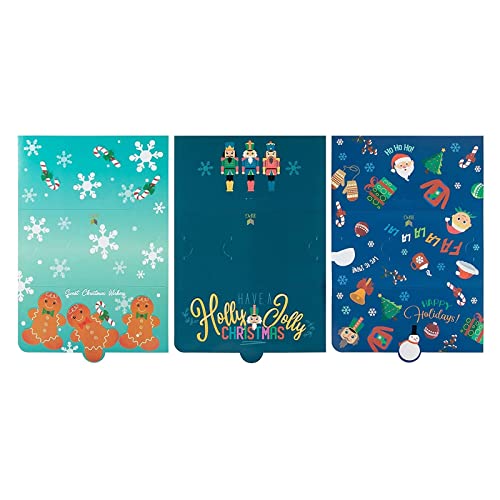 Sustainable Greetings 36 Pack Money Christmas Money Holder Cards with Envelopes, 6 Holiday Designs (7.25 x 3.5 In)