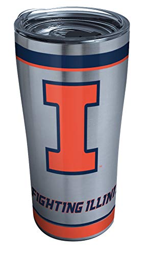 Tervis Triple Walled University of Illinois Fighting Illini Insulated Tumbler Cup Keeps Drinks Cold & Hot, 20oz - Stainless Steel, Tradition