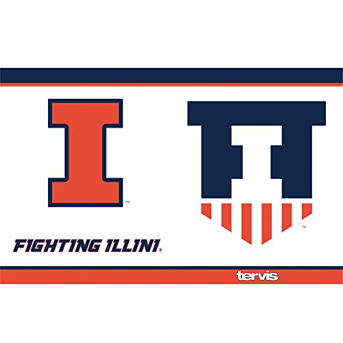 Tervis Triple Walled University of Illinois Fighting Illini Insulated Tumbler Cup Keeps Drinks Cold & Hot, 20oz - Stainless Steel, Tradition