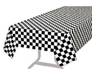 brichbrow pcs of 3 premium plastic checkered flag tablecloths picnic table covers, tablecovers party favor