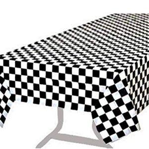 BRICHBROW Pcs of 3 Premium Plastic Checkered Flag Tablecloths Picnic Table Covers, Tablecovers Party Favor