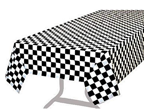 BRICHBROW Pcs of 3 Premium Plastic Checkered Flag Tablecloths Picnic Table Covers, Tablecovers Party Favor