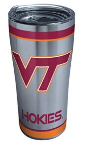 tervis triple walled virginia tech university hokies insulated tumbler cup keeps drinks cold & hot, 20oz - stainless steel, tradition