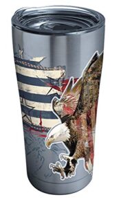 tervis americana distressed flag triple walled insulated tumbler travel cup keeps drinks cold & hot, 20oz legacy, stainless steel