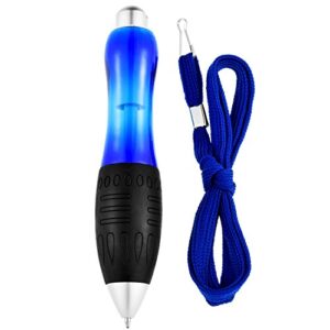 Jetec 10 Pieces Big Weighted Fat Pens Retractable Blue Body Ballpoint Pens with Hanging Rope Large Wide Grip Pens for Arthritis, Hand Pain, Parkinson, Tremors, Carpal Tunnel