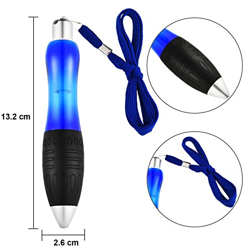 Jetec 10 Pieces Big Weighted Fat Pens Retractable Blue Body Ballpoint Pens with Hanging Rope Large Wide Grip Pens for Arthritis, Hand Pain, Parkinson, Tremors, Carpal Tunnel