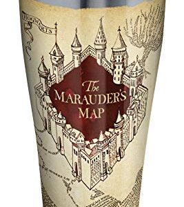 Tervis 1293211 Harry Potter-the Marauder's Map Insulated Tumbler with Clear and Black Hammer Lid, 30 oz Stainless Steel, Silver