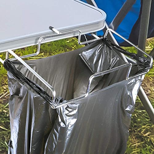 GOTOTOP Trash Bag Holder,Outdoor Trash Can Bracket Dustbin Cage Table Garbage Storage Bags Rack Hanging Metal Trash Bag Holder for Kitchen Storage Cupboard,13.6” X 10.2” X 1.8”