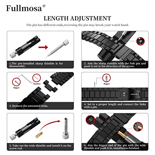 Fullmosa Compatible Apple Watch Band 42mm 44mm 45mm 49mm 38mm 40mm 41mm, Stainless Steel iWatch Band with Case for Apple Watch Series 8/7/6/5/4/3/2/1/SE/SE2/Ultra, 42mm 44mm 45mm Black