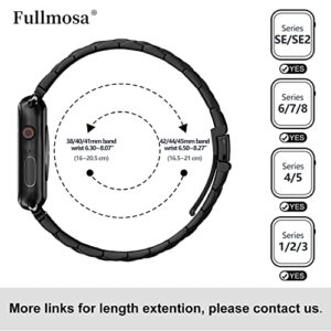 Fullmosa Compatible Apple Watch Band 42mm 44mm 45mm 49mm 38mm 40mm 41mm, Stainless Steel iWatch Band with Case for Apple Watch Series 8/7/6/5/4/3/2/1/SE/SE2/Ultra, 42mm 44mm 45mm Black