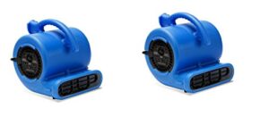 b-air vp-25 1/4 hp 900 cfm air mover for water damage restoration carpet dryer floor blower fan home and plumbing use, blue (2 packs)