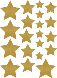 teacher created resources gold shimmer stars accents, not glittery - assorted sizes (tcr8868)