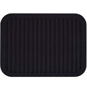 dealcase 9"x12" environmental silicone mats, premium quality insulated flexible durable non slip coasters hot pads hot dishes, pots pans - waterproof trivet mat, tableware pad, hygienic safety, black