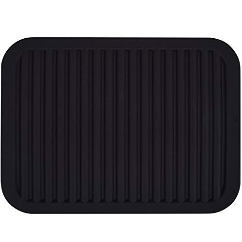 dealcase 9"X12" Environmental Silicone Mats, Premium Quality Insulated Flexible Durable Non Slip Coasters Hot Pads Hot Dishes, Pots Pans - Waterproof Trivet mat, Tableware Pad, Hygienic Safety, Black