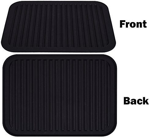 dealcase 9"X12" Environmental Silicone Mats, Premium Quality Insulated Flexible Durable Non Slip Coasters Hot Pads Hot Dishes, Pots Pans - Waterproof Trivet mat, Tableware Pad, Hygienic Safety, Black