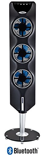 Ozeri 3X Tower Fan (44") with Bluetooth and Passive Noise Reduction Technology, Black