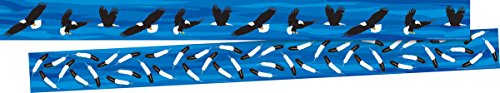 Barker Creek Double-Sided Border Set of 4, Sea & Sky, Multi-Design, 35' Each of 4 Designs, Otters, Eagles, Salmon, Whales, Total of 140' of Double-Sided Border in Set (3865)