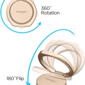 Spigen Style Ring 360 Cell Phone Ring/Phone Grip/Stand/Holder for All Phones and Tablets Compatible with Magnetic Car Mount - Champagne Gold