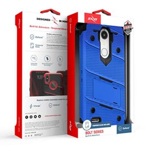 ZIZO Bolt Series LG K30 Case Military Grade Drop Tested with Tempered Glass Screen Protector Holster LG Harmony 2 Case Blue Black