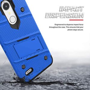 ZIZO Bolt Series LG K30 Case Military Grade Drop Tested with Tempered Glass Screen Protector Holster LG Harmony 2 Case Blue Black