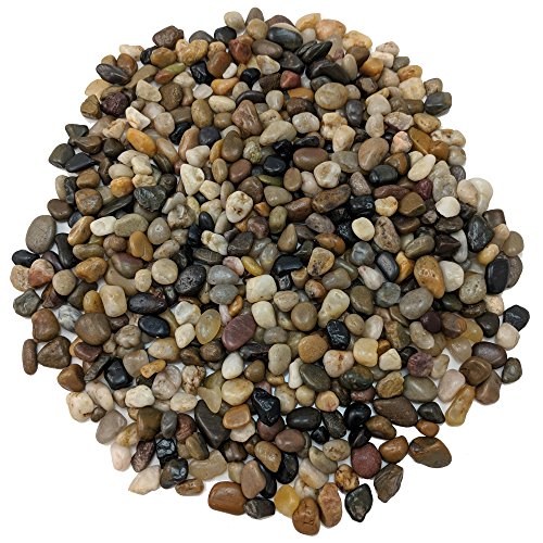 Natural Decorative Polished Mixed Pebbles 3/8" Gravel Size (5-lb Bag)