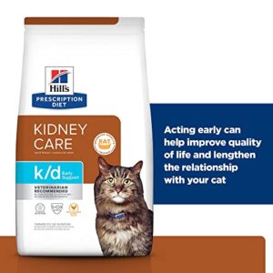 Hill's Prescription Diet k/d Early Support Kidney Care Chicken Flavor Dry Cat Food, Veterinary Diet, 4 lb. Bag