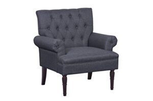 container furniture direct s5248-l maguire linen upholstered contemporary classic tufted loveseat, dark grey