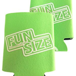 KCC Industries 8 oz. Mini Beer & Soda Slim Can Sleeves - Set of 2 Fun Size Coolies (Lime Green)