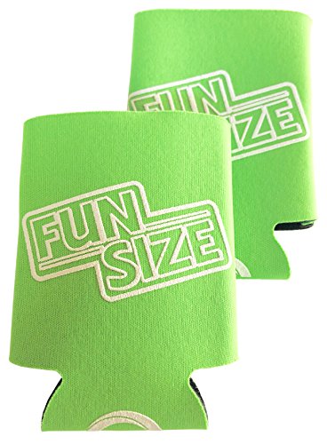 KCC Industries 8 oz. Mini Beer & Soda Slim Can Sleeves - Set of 2 Fun Size Coolies (Lime Green)