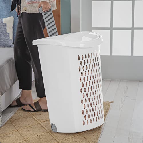 Sterilite Laundry Hamper, 2 Bushel, White , Pack of 3