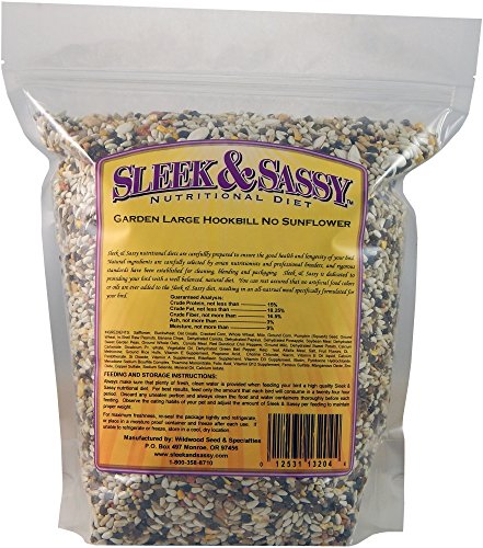 Garden Large Hookbill No Sunflower Parrot Food for Large Conures, Amazons, African Greys, Cockatoos, Pionus-Parrots & Small Macaws (4 lbs.)