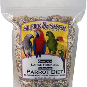 Garden Large Hookbill No Sunflower Parrot Food for Large Conures, Amazons, African Greys, Cockatoos, Pionus-Parrots & Small Macaws (4 lbs.)