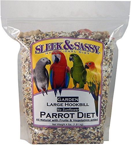 Garden Large Hookbill No Sunflower Parrot Food for Large Conures, Amazons, African Greys, Cockatoos, Pionus-Parrots & Small Macaws (4 lbs.)