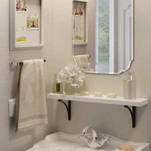 KOHROS Wall Silver Backed Mirrored Glass Panel Best for Vanity, Bedroom, or Bathroom (18"x 24"), Sliver