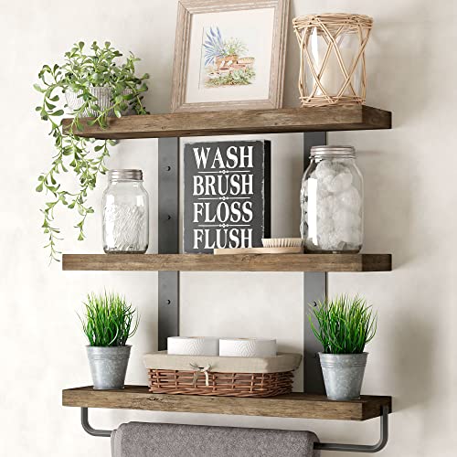 Barnyard Designs Wash Brush Floss Flush Box Sign Rustic Primitive Farmhouse Country Bathroom Home Decor Sign 10” x 8”