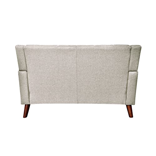 GDFStudio Christopher Knight Home Evelyn Mid Century Modern Fabric Loveseat, Beige