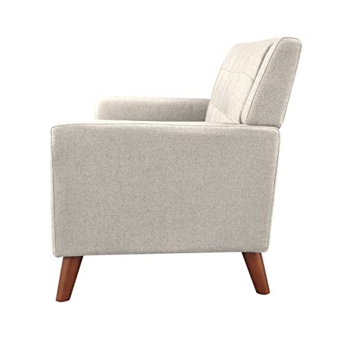 GDFStudio Christopher Knight Home Evelyn Mid Century Modern Fabric Loveseat, Beige