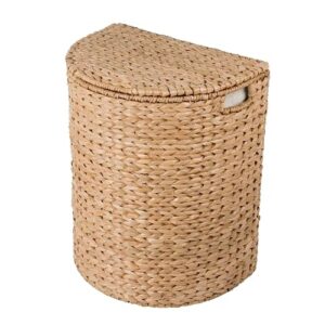 kouboo sea grass half moon basket with removable liner, natural color laundry hamper, one size, brown - 1030097